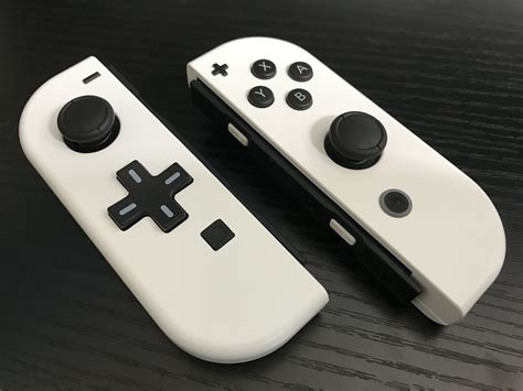 Custom Nintendo Switch Joy Cons White Controllers D Pad Black
