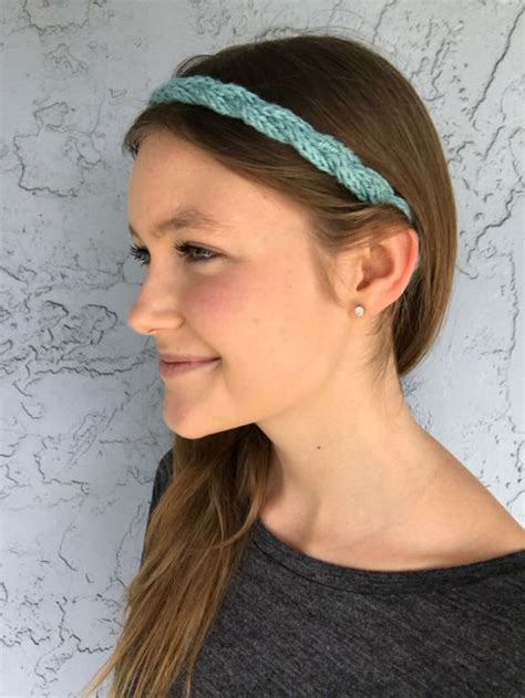Braided Knit Headband Turquoise By Unwindyourmindknits On Etsy