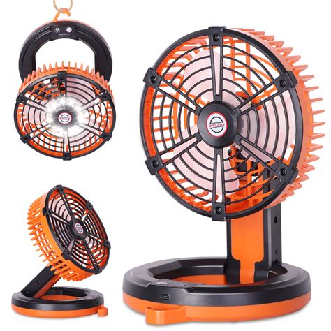 Tdlol Camping Fans Portable Rechargeable Fan With Led Lantern5200mah