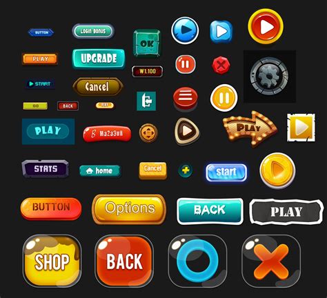 Ui Buttons For Game Design