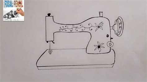 How To Draw A Sewing Machine Step By Step Youtube