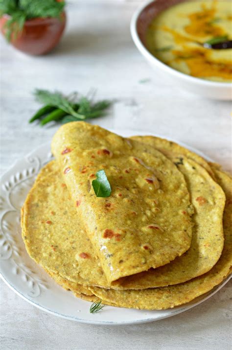 Besan Masala Roti Spicy Gram Flour Flat Bread Food Roti Indian