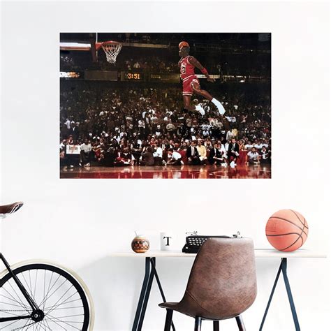 Michael Jordan Slam Dunk Contest Nba Wall Poster Basketball Jersey World