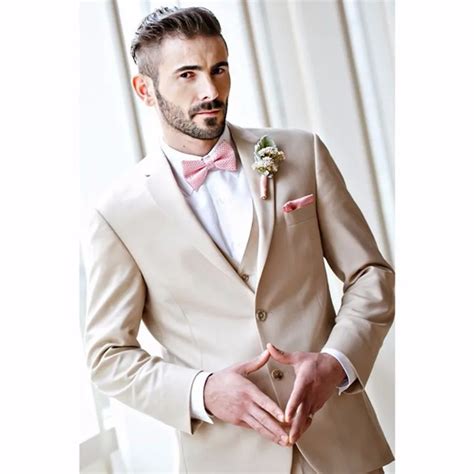 Noennamenull 2019 Champagne Mens Suits Wedding Groom Slim Fit Men Suit
