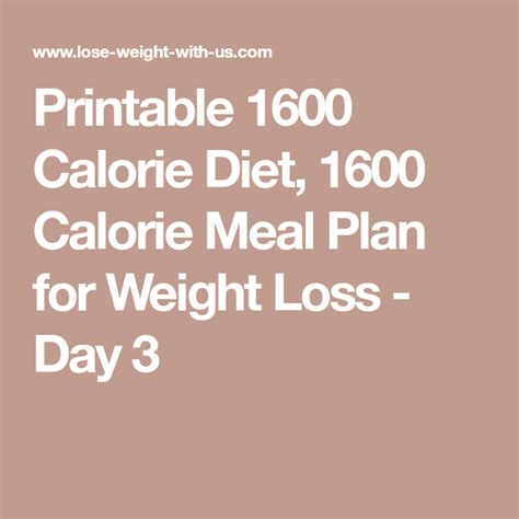1600 Calorie Meal Plan Printable