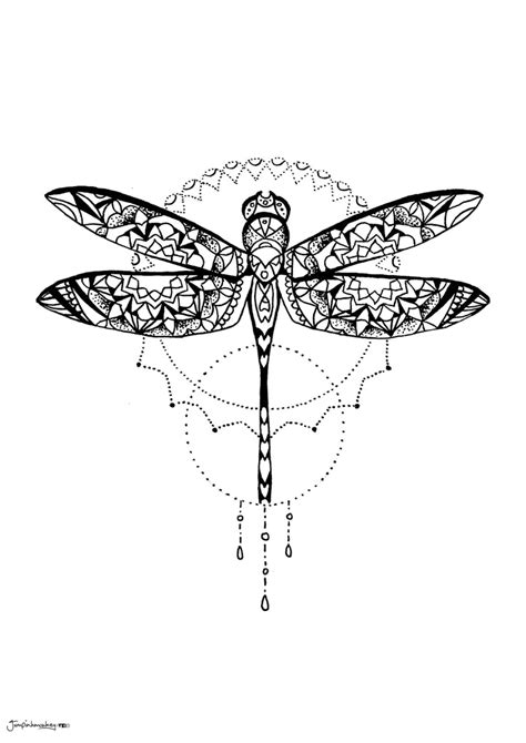 Geometric Dragonfly Art Print Jumpinkmonkey