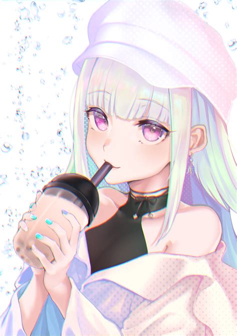 White Hair Anime Girl Purple Eyes Anime Wallpaper Hd