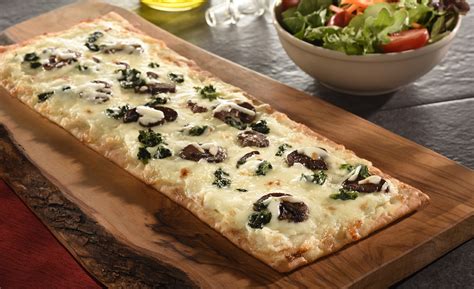 pizza flatbread bake take mushroom spinach pizzas frozen rich introduced recently featured three retail