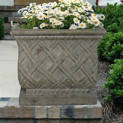 Mpg 1775 In Square Old Stone Cast Stone Lattice Planter Ps5930os