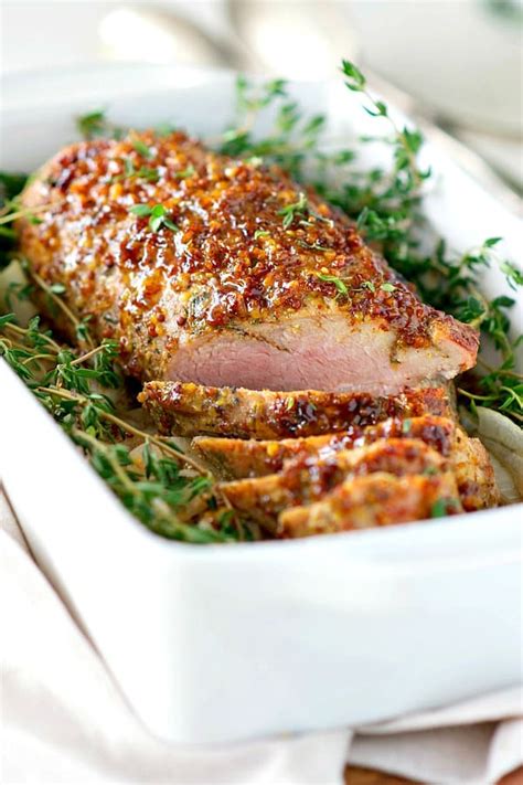 A perfectly prepared pork loin should be removed from cooking at 145°f for medium doneness. Honey Dijon Roasted Pork Tenderloin - The Seasoned Mom