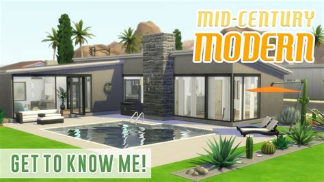 Mid Century Modern Build In The Sims 4 Get To Know Me Youtube