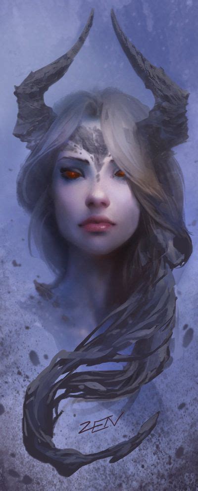 Horned By Zendanaar On Deviantart Dark Fantasy Art Heroic Fantasy Fantasy Women Fantasy