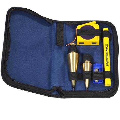 Plumb Bob Kit 16 And 8 Oz Solid Brass Plumb Bobs Retractable Line Reel And Case 855493007698 Ebay