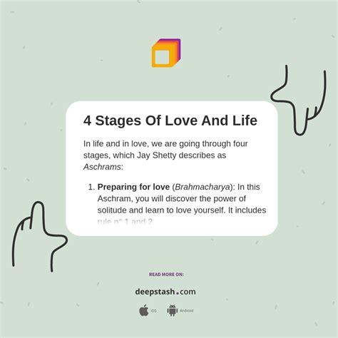 4 Stages Of Love And Life Deepstash