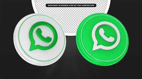Premium Psd Whatsapp 3d Render Icon Set Isolated