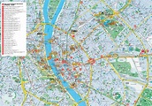 Large detailed tourist and hotels map of Budapest city. Budapest city ...