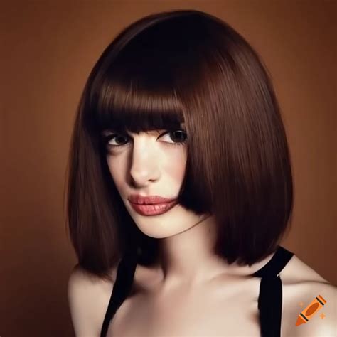 Anne Hathaway With A Straight Bob Haircut