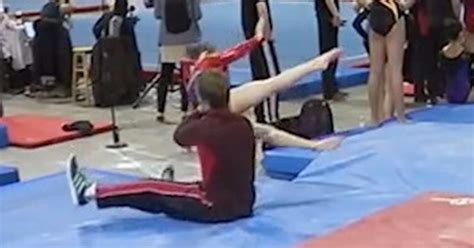 What A Catch Gymnastics Coach Saves Girl An Instant Before Her Head