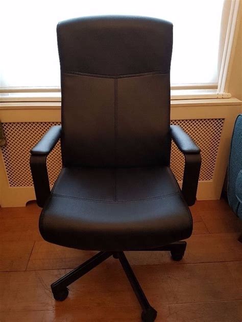 Ikea Millberget Black Leather Deskoffice Chair In Dunmurry