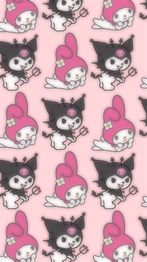 my melody and kuromi ~ complete ~ 💗my melody kuromi wallpapers💔 hello kitty iphone wallpaper