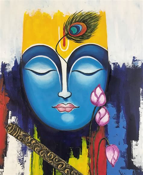 Krishna Painting Indian Art Indian Painting India Decor Asian Etsy