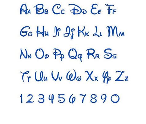 Disney Machine Embroidery Font Monogram Alphabet 3 Sizes Letras