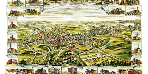 Amazing Old Map Of Derry New Hampshire From 1898