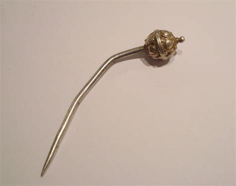 A Rare Tudor Dress Pin The Silver Pin Intentionally Bent With Silver