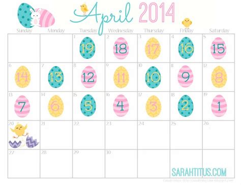 Easter Countdown Easter Calendar Sarah Titus