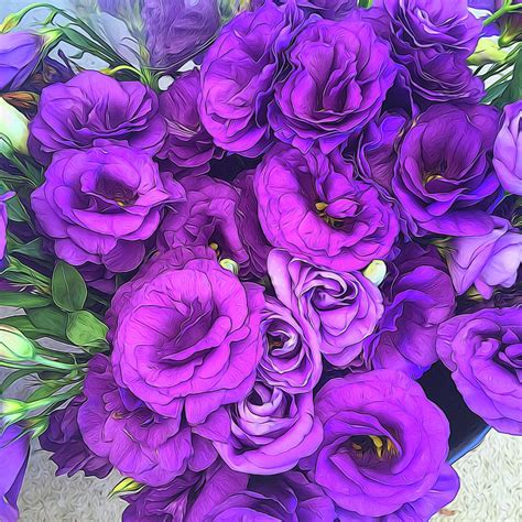 Purple Lisianthus Flowers Photograph By Cindy Boyd