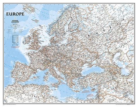 Europe Classic Enlarged Wall Map 46 X 3575 Inches Tubed By