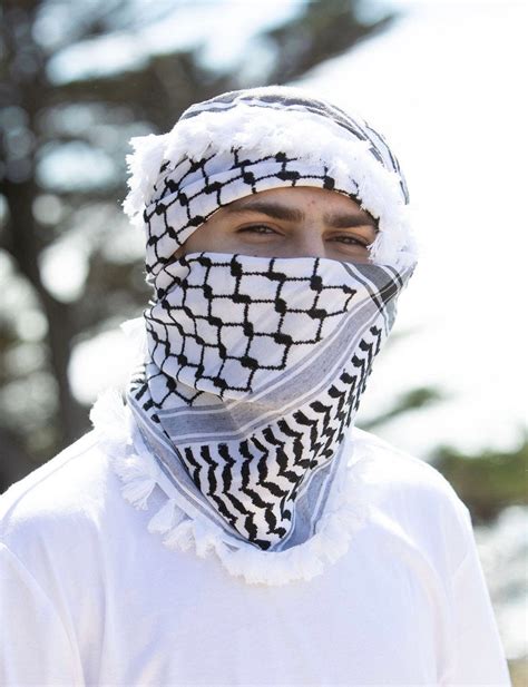 Black And White Palestinian Shemagh Keffiyeh Arab Palestine Etsy