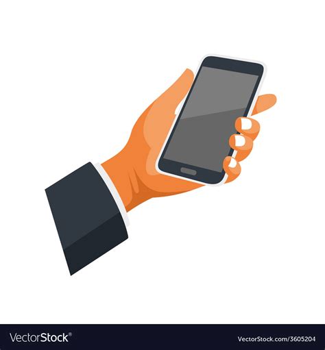 Mobile Phone In Hand Icon On White Background Vector Image