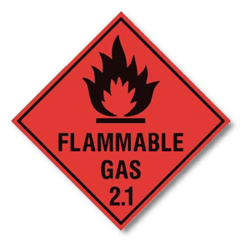 2 1 Flammable Gas Labels 250mm X 250mm
