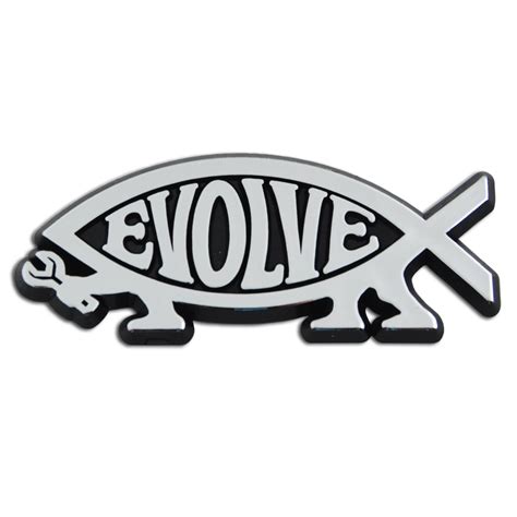 Evolvefish Plastic Auto Emblem Silver