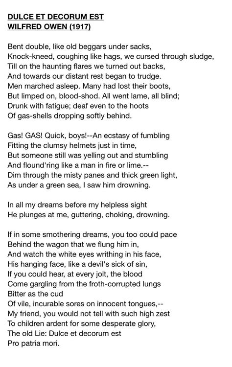 Dulce Et Decorum Est By Wilfred Owen Moulding Minds Dulce Et