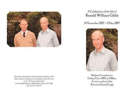 Funeral Service Sheets | Order of Service sheets for Funerals