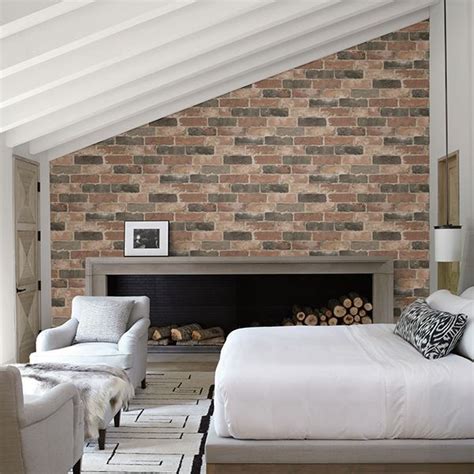 Rustic Dusty Red Reclaimed Bricks Wallpaper By A