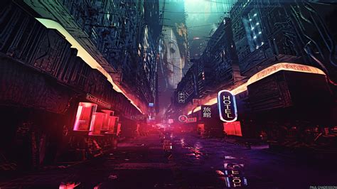 Gentle sapper, a replicant, unleashes his true power when he sees his loved ones in trouble. night, Artwork, Futuristic city, Cyberpunk, Cyber, Science ...