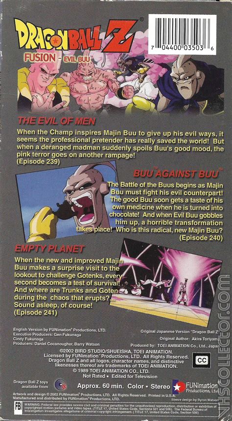 The dragon ball z video games take fusions to a lot of weird places fans never expected. Dragon Ball Z: Fusion - Evil Buu | VHSCollector.com