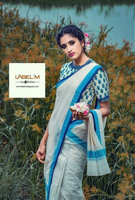 Modern Stylish Onam Outfits Simple Saree Designs Set Saree Kerala Saree Blouse Designs