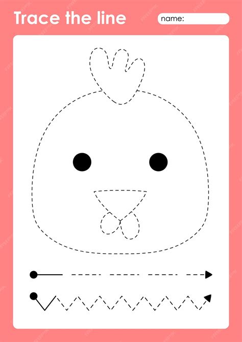 Premium Vector Chicken Tracing Lines Preschool Worksheet For Kids