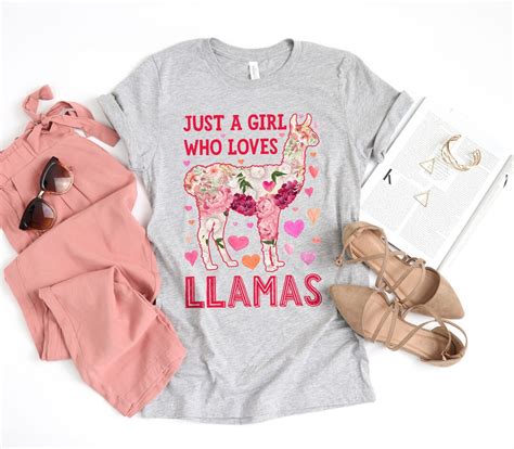 Just A Girl Who Loves Llamas Shirt Llama Shirt Llama Gifts Flower