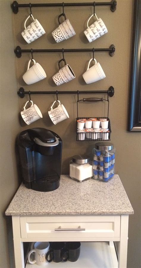 Coffee Station Complete With Keurig Mugs Sugar K Cups And Creamer