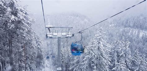 Gondola Lift At Ski Resort In Winter Pirin Mountains Stock Photo Image Of Object Overhead