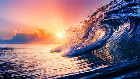 Free Photo Ocean Wave Sunset Yellow Sunny Scene Free Download