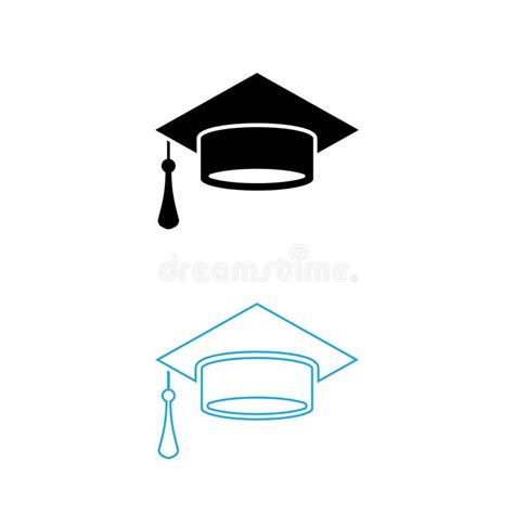 Set Of Graduation Cap Vector Icon Stock Vector Illustration Of