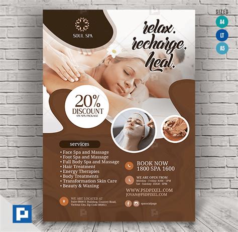 Spa And Massage Flyer Psdpixel