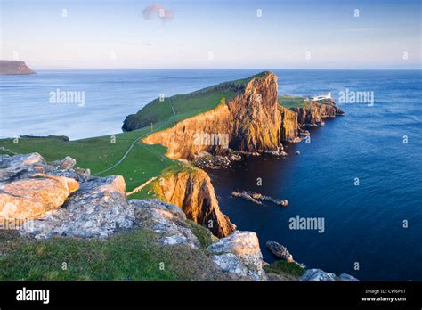 Neist Point Lighthouse Isle Of Skye Highland Scotland Uk Stock