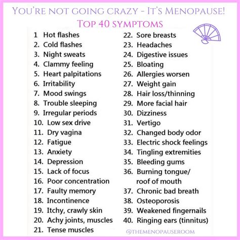 Top 40 Symptoms Of Menopause Tanith Lee Mrs Menopause